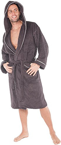 CelinaTex S-XXL Bademantel Kapuze Uni lang aufgesetzte Taschen Damen Herren Unisex warm Frottee Morgenmantel, Sauna, Spa, Pool, Bad, flauschig und komfortabel Oeko-TEX Arizona