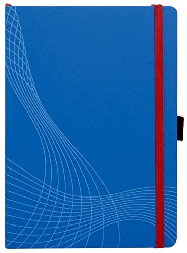 AVERY Zweckform 7041 Notizbuch notizio (A5, Softcover, gebunden, kariert, 90 g/m², 80 Seiten, Notizblock mit Innentasche, Stiftschlaufe, Verschlussband und Lesezeichenband) blau