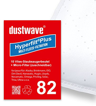 Sparpack - 10 Staubsaugerbeutel passend für Quigg - Compact Home ECO 2 Bodenstaubsauger von dustwave® Markenstaubbeutel Made in Germany + inkl. Microfilter