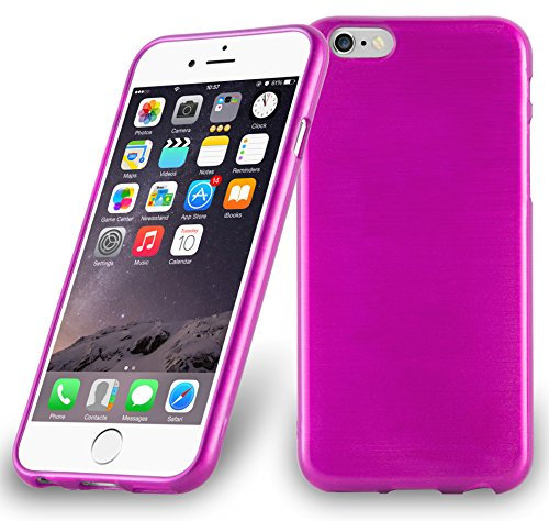 Cadorabo Custodia per Apple iPhone 6 / iPhone 6S in Hot Pink - Morbida Cover Protettiva Sottile di Silicone TPU con Bordo Protezione - Ultra Slim Case Antiurto Gel Back Bumper Guscio