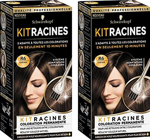 Schwarzkopf - Kit de coloration permanente pour racines, 22 ml, couleur: brun naturel (Lot de 2)