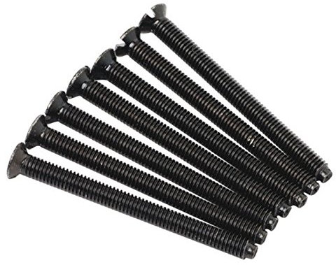 Taskar 40mm Black Nickel Flat Head Screws for Flat Plate Electrical Sockets (10 Pack) M3.5