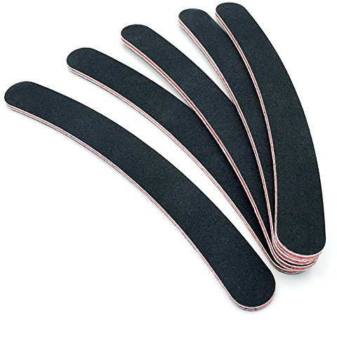 10 limas curvadas profesionales lavables para uñas de extremo redondeado, herramienta de manicura y pedicura, tablero de esmeril de doble cara, grano 100/180, limas de lijado