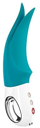 FUN FACTORY Externer Klitoris-Vibrator VOLTA (Petrol) – Leiser & kraftvoller Auflegevibrator zur Stimulation von Klitoris, Nippel, Penis - 100% medizinisches Silikon mit LOOP Griff