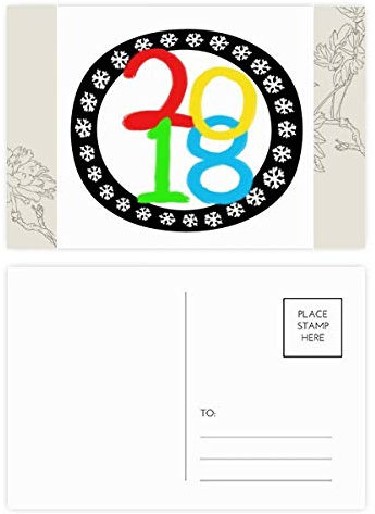 DIYthinker Snowflake 2018 Frohes Neues Jahr-Blumen-Postkarte Set dankt Karte Mailing Side 20pcs 5.7 Zoll x 3.8 Zoll Mehrfarbig