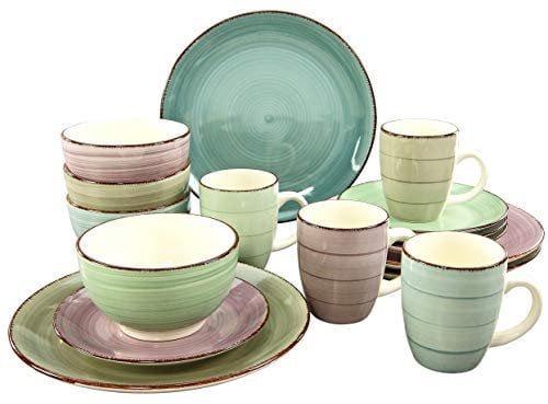 CreaTable, 20339, Serie Bella Casa, Geschirrset, teilig Kombiservice, 16-tlg, Steingut, mehrfarbig