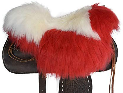 Moro-Design Lammfell Sattelbezug für Westernsattel Lammfellbezug Sattelauflage mit Horn Saddle Pad Seat Saver