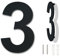 Numero civico esterno moderno acciaio inossidabile,altezza 178 mm, placcato nero (Numero 3 Tre)