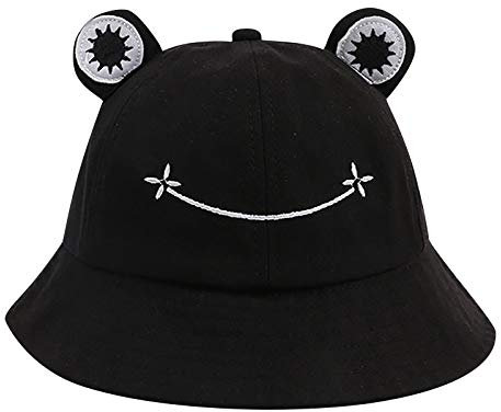 Satiable Bucket Hut Unisex Fischerhut Cap Frosch Eimerhut Beckenhut Damenmütze Outdoor Freizeithut Damenhut Outdoor Faltbarer Fischerhut für Angeln Wandern Camping Frog Bucket Hat Cute Frog Hat