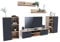 MATKAM Wohnzimmermöbel-Set Herkules, 5-teilig, 1 x TV-Kommode H35 x B150 x T40 cm, 2 x Wohnzimmerkommode H100 x B80 x T30cm, 2 x Hängeregale H20 x B100 x T20 cm (Artisan Eiche-Schwarz)