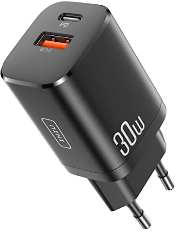 USB C Ladegerät, INIU 30W USB C Adapter 2-Port (USB A+USB C) USB-C Netzteil Stecker für iPhone 15 14 Pro Max iPad Air Samsung Galaxy S22 Ultra Google Pixel 7 Tablet Laptop MacBook usw.
