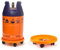 CABLEPELADO Soporte para bombona butano, Portabombonas, Carro Porta bombona Gas, Portamacetas, Plástico, Incluye 4 ruedas, 33,5 cm de diámetro y 7,5 cm de alto, Naranja