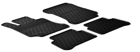 AROBA GL0322 Design Gummi Fußmatten kompatibel mit Mercedes E Klasse Limousine & T Modell W212/S212 BJ. 02.2009-03.2013 erhöhter Rand 4 TLG Farbe Schwarz Automatten passgenau