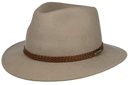 LIERYS Traveller Filzhut Herren Made in Italy Wasserabweisend Knautschbar Herbst Winter beige 55 cm