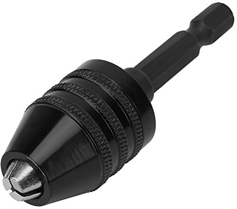 Keyless Drill Chuck Adapter, 0.3-6.5mm 1/4 Inch Hex Shank Drill Chuck Converter Quick Change Adapter Conversion Tool for Mini Power Drill, Electric Grinder