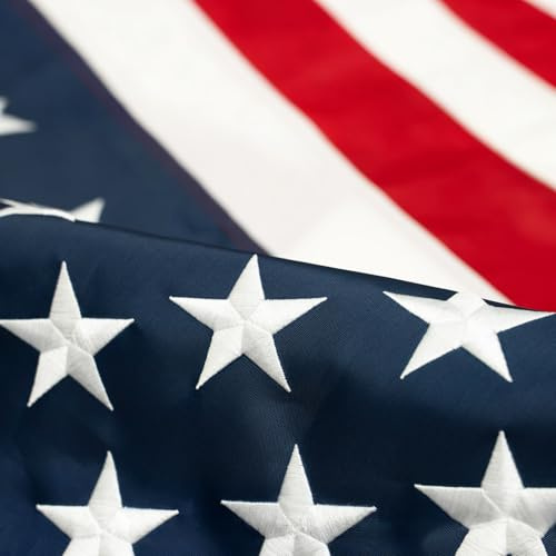 Homissor US-Flagge, 10,2 x 15,2 cm, strapazierfähiges Nylon, hergestellt in den USA-Flagge mit gestickten Sternen, genähten Streifen und Messingösen
