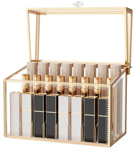 Youdepot Lipstick Organizer Holder, 24 Spaces Tempered Glass