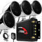 Aileap Amplificador de 4 Canales para Motocicleta de 1000 W, 4 Pulgadas, Resistente al Agua, Bluetooth, para Motocicleta, estéreo, Sistema de Audio con AUX USB SD FM Radio