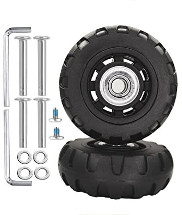 OROSTINA Kofferrollen Ersatzrollen 80 * 24mm 8mm Zenter Lager ID Gummi Rollen Räder 1Paar Mute Gepäck Koffer Ersatz Wheels