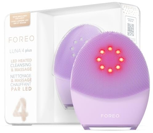FOREO LUNA 4 plus Gesichtsbürste - Nahinfrarot-Lichttherapie + LED-Rotlichttherapie - Tiefenthermoreinigungs-Gesichtsbehandlung - Anti-Aging-Mikrostrom-Gesichtsgerät - Empfindliche Haut