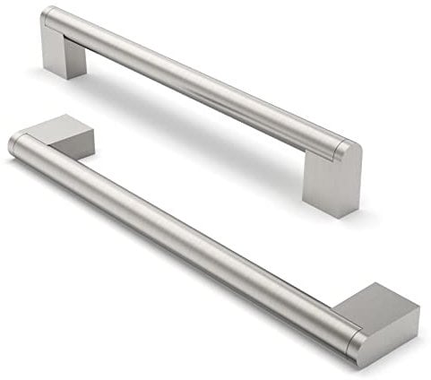 FURNIWARE 10 Pack Cabinet Pulls, Hardware Drawer Handles, Stainless Steel Kitchen Cabinet Door Handles Pull, Brushed Nickel-192mm(7.5 Inch) Hole Center