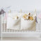 HENGBIRD Baby Kinderzimmer Organizer, 2-in-1-Kinderzimmer Hängender Bett Organizer Baby Windel Caddy Hängeorganizer Windeln Babybetttasche Spielzeugtasche Babybetttasche für Windeln Spielzeug,Weiß