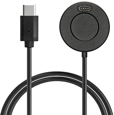 kwmobile Cable de Carga Compatible con Garmin Venu Sq Music/Sq 2 / Venu 2 Plus/Fenix 7 / vivoactive 4 - Conector USB-C con Base de conexión para smartwatch Fitness Tracker
