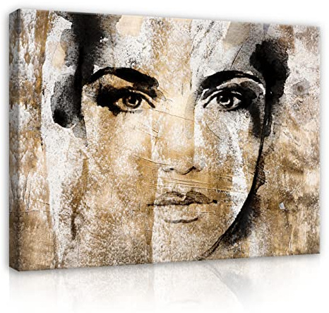 WallArena - Leinwand Bilder - Frau Gesicht Lippen Abstrakt - 120x80 cm Leinwandbilder - Bild auf leinwand - Wandbild XXL groß Wandbilder für Wohnzimmer Schlafzimmer Wohnzimmerbilder Modern