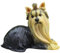 MFFIRE Tier Garten Statuen, Yorkshire Terrier Harz Statue Simulation Hund Ornamente Wohnzimmer Möbel Outdoor Garten Dekorationen Hof