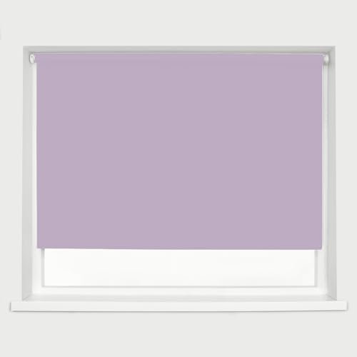 Lavender Blackout Roller Blinds Thermal Blackout Material Metal Brackets & FIttings 25mm Roller Tube Easy Fit Child Safe Bedroom Office180cm Width x 160cm Length