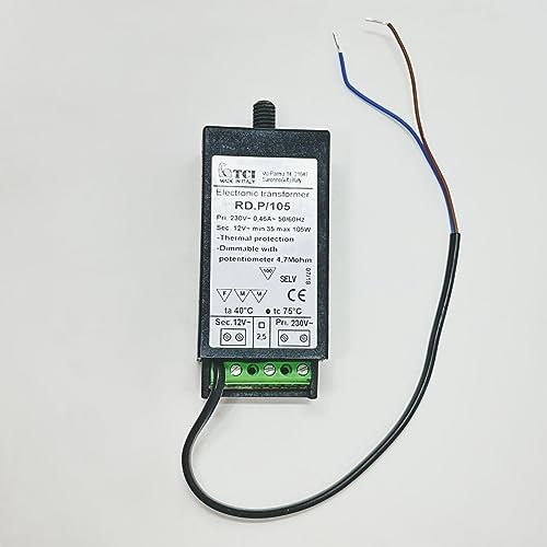 TCI Electric Transformer, Trafo TCI RD.P/105 35-105 Watt, 12 Volt, für Halogenlampen, mit Potentiometer