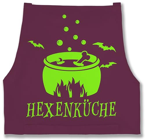 Shirtracer Schürze - Kochschürze - Erwachsene - Hexenküche - 85x69 - Aubergine - kochschuerze küchenschürze kochen lustig hexe männerschürzen halloween köchin geschenk geschenke hexen apron männer