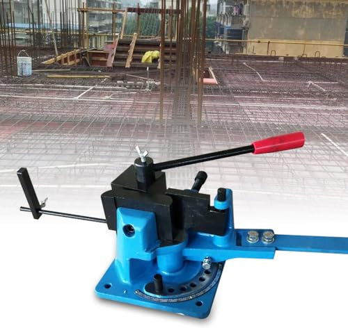 Universal Winkelbieger Biege Maschine GeräT Metall Winkelbiege Manuell Tool FüR Flach Stahl Rund Werkzeuge Hand Bieger Vorrichtung Multifunktions Eckfalzmaschine Mit 5 Matrizen Bis Winkel 120°Blau