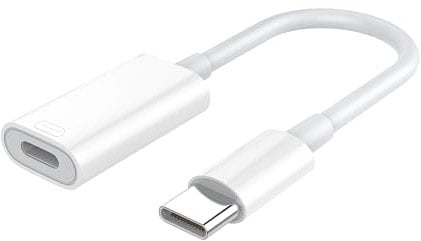 TiMOVO Lightning to USB C Adapter for iPhone 16/15 Pro/Pro Max/Plus, Not for Audio & Headphone & OTG, USB C Male to Lightning Female Adapter 35W Fast Charging & Data Transfer, White