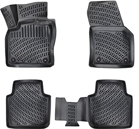 fussmattenprofi.com 3D Gummimatten Set für VW Tiguan ALLSPACE Baujahr ab 2016 | Extra Hoher 5cm Rand Allwetter Auto Fussmatten I TPE Geruchlos rutschfest Fußmatten Zubehör