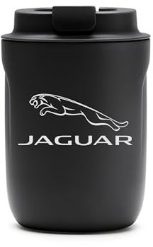 Jaguar Thermobecher, 3D-Logo, Schwarz, Edelstahl, isoliert, 250 ml, ideal für Kaffeeliebhaber unterwegs