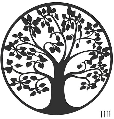 HZBAKLO Decorazione da parete in metallo, albero della vita, sagoma artistica da parete in ferro, albero della vita, scultura da appendere alla parete, decorazione da parete per interni ed esterni,