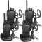 Walkie Talkies PMR446 Professionelle Funkgerät Set, 16 Kanäle Wiederaufladbares Walky Talky Set Tragbares mit Headset und USB-Ladestation für Outdoor-Sport, Baustelle(2 Paar, Schwarz)