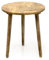 Carousel Home Marquetry Round Table | Mango Wood Herringbone Design Side Table | Wooden Pedestal Table End Table For Living Room - 40x47cm