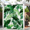 Hiseng Rideaux d'extérieur Imperméable 1 pièce Imprimé Feuilles de Bananier Vert 3D, Rideau œillets en Haut pour Jardin, Terrasse, Pavillon, Balcon, Intérieur (180x243cm,Plantes Tropicales 9)