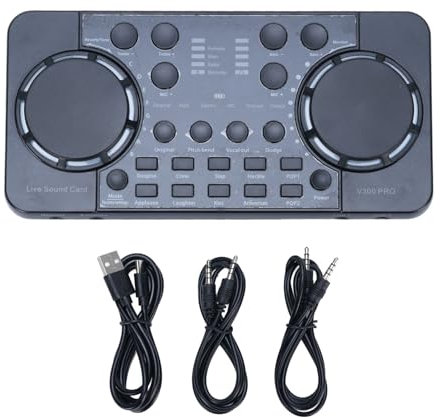 Gaming Audio Mixer Soundboard, Bluetooth Podcast Live Sound Carte, Live Broadcast Voice Changer PC DJ Mixer pour Enregistrer Le Jeu Vocal