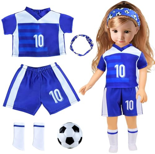 Puppenkleidung 5 Stück 35-46cm (14-18 Inch) Puppenkleider Fussbälle Puppen Kleidung Puppensachen Set Fussbälle Puppen Anziehsachen Klamotten für Mädchen Jungen Geschenke