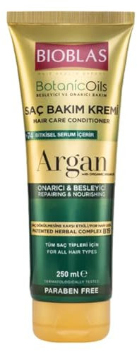 Bioblas Botanic Oils Arganöl Haarspülung (250 ml) – Reparierender & Nährender Conditioner gegen Haarausfall, mit patentiertem Kräuterkomplex B19, für alle Haartypen, ohne Parabene