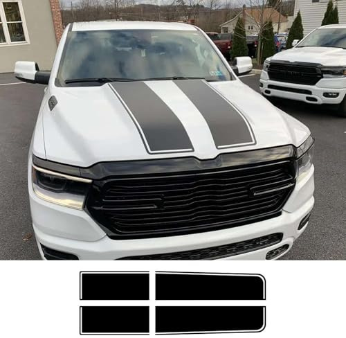 AENQNVK Pickup-Haube-Heckklappenaufkleber, LKW-Grafik-Vinyl-Aufkleber, passend für Dodge Ram 1500 2500 Hemi Rebel, Auto-Tuning-Zubehör