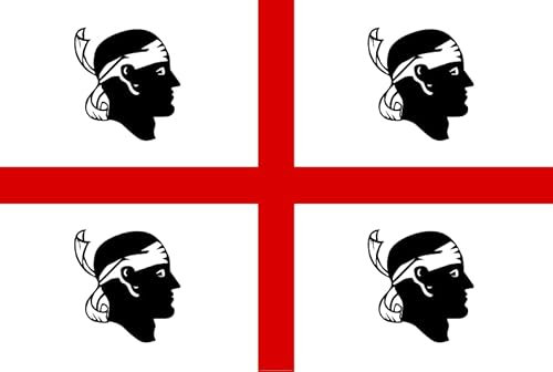 Bandiera della Sardegna 1,5 x 0,9 m, 100% poliestere con occhielli FlagSuperstore