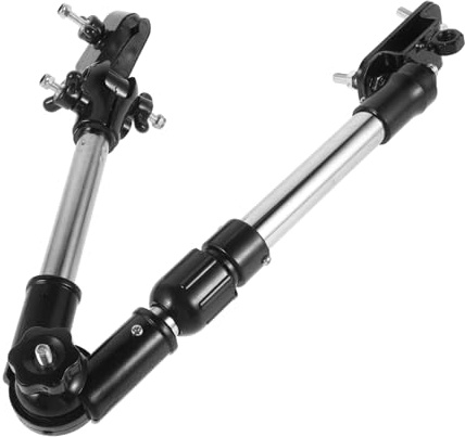 LOORGVEL Verstellbarer Regenschirmhalter Schwarz Aus Edelstahl Klappbar Für Kinderwagen Fahrrad Rollstuhl Und Elektro-bikes Stabile Befestigung An Vierkantrohren Vielseitiger Schirmständer