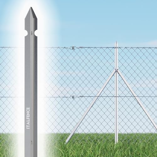 T-Profil Zaunpfosten 10er-Set verzinkt aus Stahl [H200cm, 35x35x3,5mm]