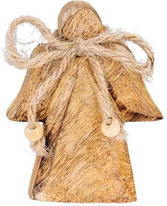 levandeo Engelfigur H10cm Mangoholz Natur Glücksbringer Tischdeko Schutzengel Geschenk Weihnachten Weihnachtsdeko Weihnachtsengel