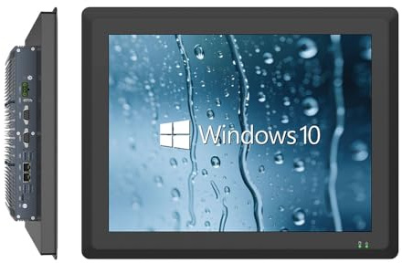 PULIJAZ 19 Zoll Industrie Panel PC,All in One Computer mit Touchscreen,Windows OS Touchscreen Fanless, 6USB,HDMI,4xRS232 + 2RS485 COM,2xLAN (I5-7200U,16G RAM 512GB SSD)