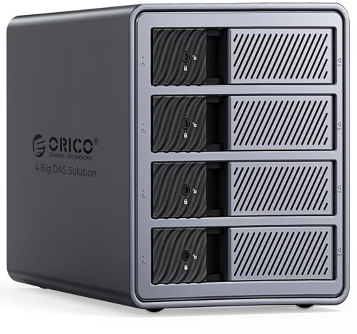 ORICO Docking Station per Disco Rigido Alluminio da 3,5 Pollici SATA a USB 3.0, 4 Slot per SSD/HDD, con Alimentatore e Ventola, Supporta RAID 0/1/5/10 (9848RU3)
